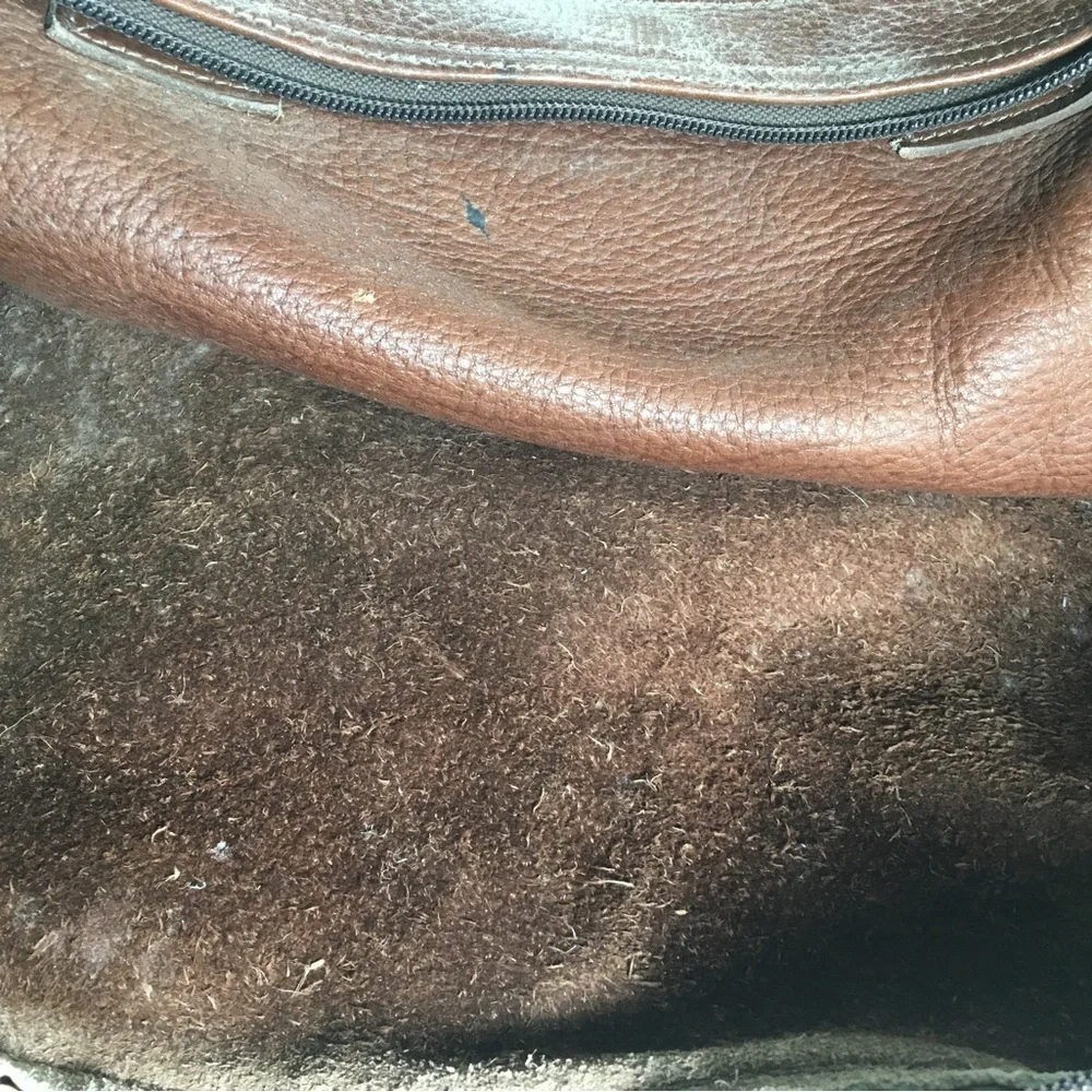 Vintage Brown Bullhide Leather Duffel Duffle Gym Travel Weekender Bag Pack